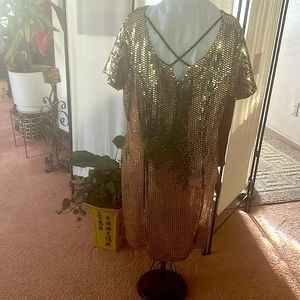 Gold sequin dress